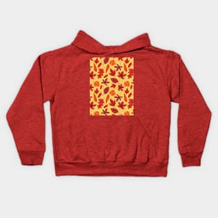 Red autumn leaves watercolor Kids Hoodie